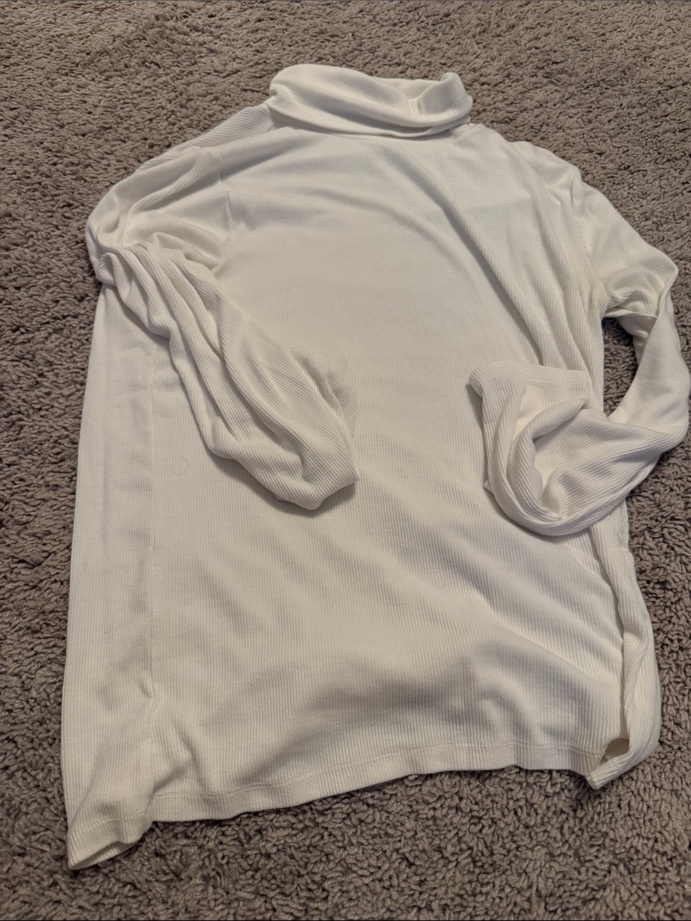 LOFT Ivory Ribbed Turtleneck Sweater